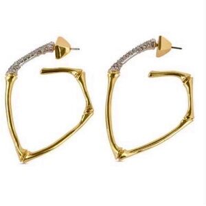 LIKE NEW Alexis Bittar bamboo hoop open earrings